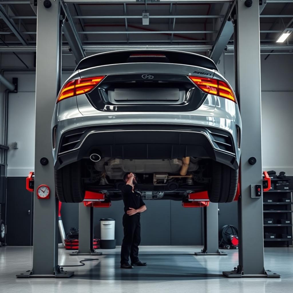 Monteur aan het werk in de motorruimte